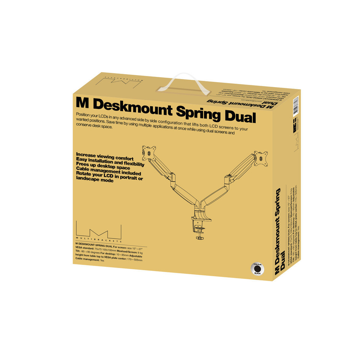 M Deskmount Gas Spring Dual Black