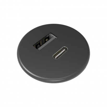 Bordsuttag Axessline Micro - 1 USB-A, 1 USB-C